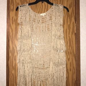 UMGEE Fringe Sleeveless Cardigan